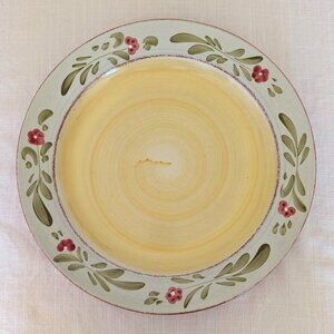 Hand-painted Bizzirri Crate & Barrel "Mara" large round serving platter EUC